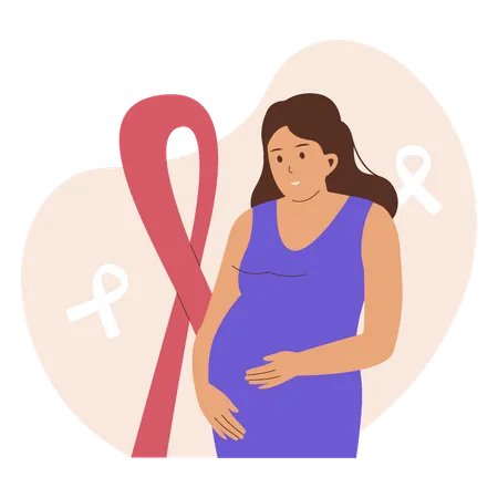 Pregnant lady getting HIV pregnancy  Illustration