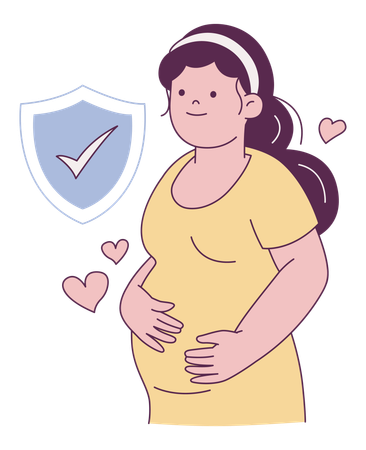 Pregnant Lady having Maternity Insurance  Illustration