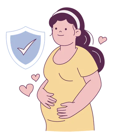 Pregnant Lady having Maternity Insurance  Illustration