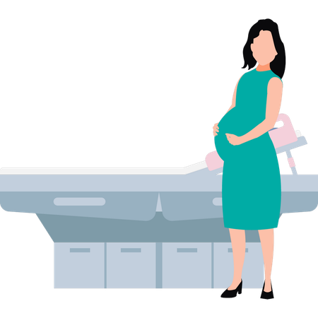 Pregnant lady is standing  Illustration