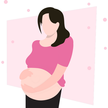 Pregnant lady is standing  Illustration