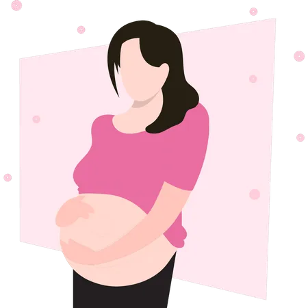 Pregnant lady is standing  Illustration