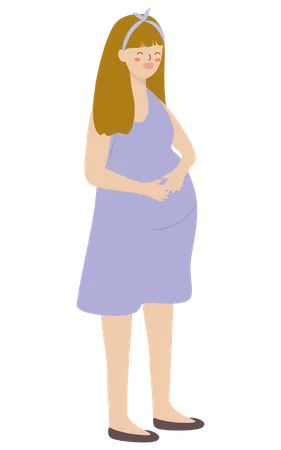 Pregnant lady standing  Illustration