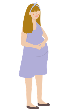 Pregnant lady standing  Illustration