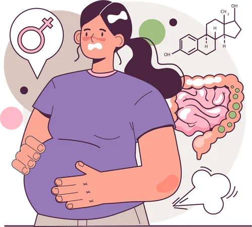 Pregnant lady suffers from stomach disorder  Illustration
