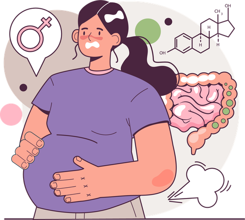 Pregnant lady suffers from stomach disorder  Illustration