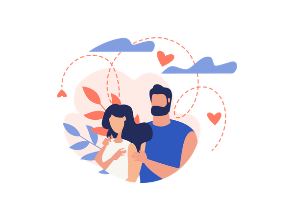 Pregnant lady with her husband  Illustration