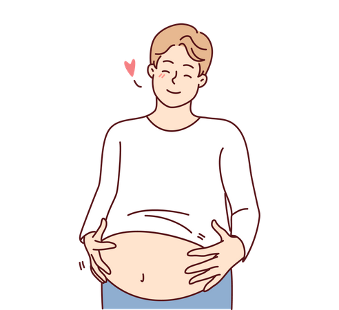 Pregnant male  Illustration