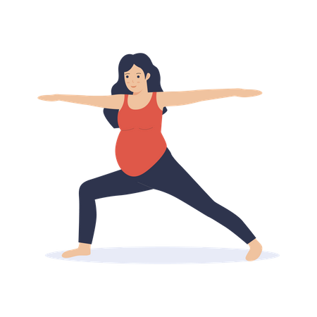 Pregnant mother do exercising  Illustration