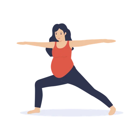 Pregnant mother do exercising  Illustration