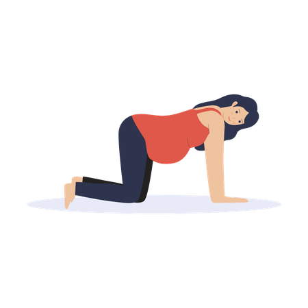 Pregnant mother doing pregnancy workout  Illustration