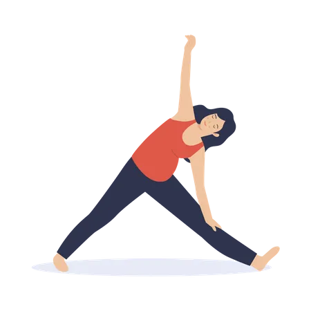 Pregnant mother in yoga pose  Illustration