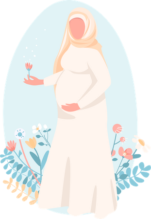 Pregnant Muslim woman  Illustration