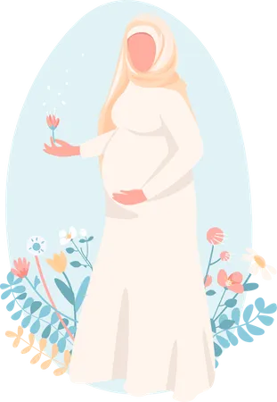 Pregnant Muslim woman Illustration