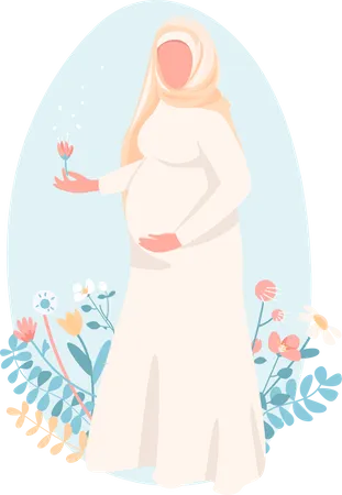 Pregnant Muslim woman  Illustration