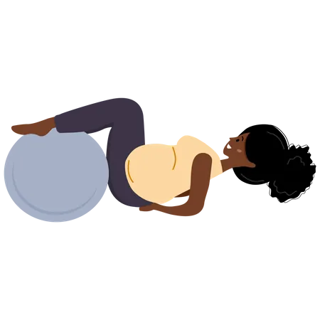 Pregnant woman doing exercise Illustration