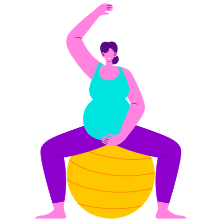 Pregnant woman doing exercise  Illustration