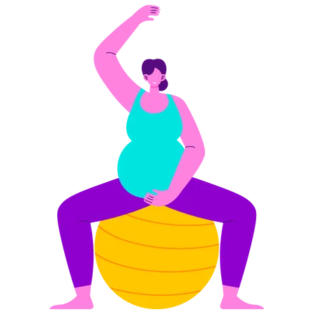 Pregnant woman doing exercise  Illustration