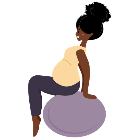 Pregnant woman doing exercise  Illustration