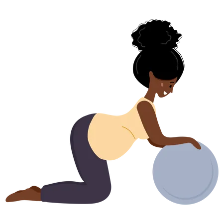 Pregnant woman doing exercise  Illustration