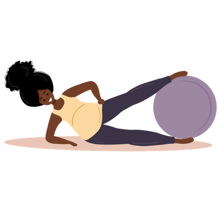 Pregnant woman doing exercise  Illustration