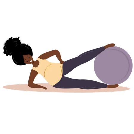 Pregnant woman doing exercise  Illustration