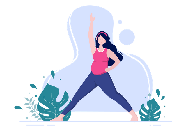 Pregnant Woman Doing Exercise  Illustration