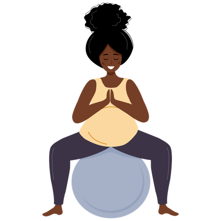Pregnant woman doing exercise  イラスト