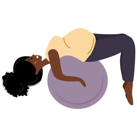 Pregnant woman doing exercise  イラスト