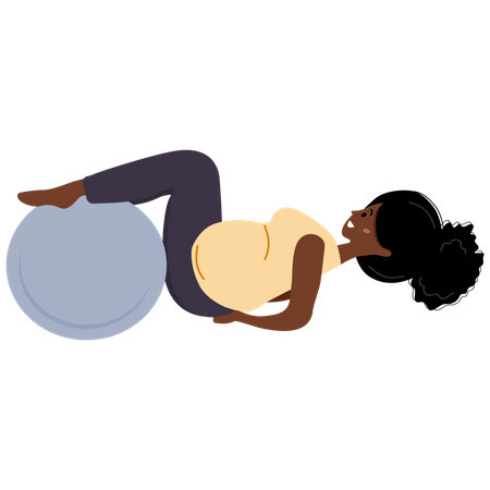 Pregnant woman doing exercise  イラスト