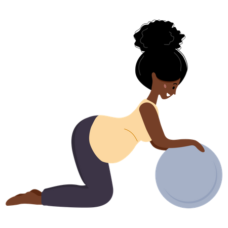 Pregnant woman doing exercise  イラスト