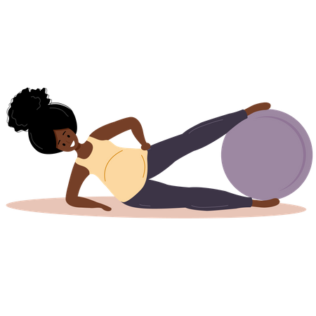 Pregnant woman doing exercise  イラスト