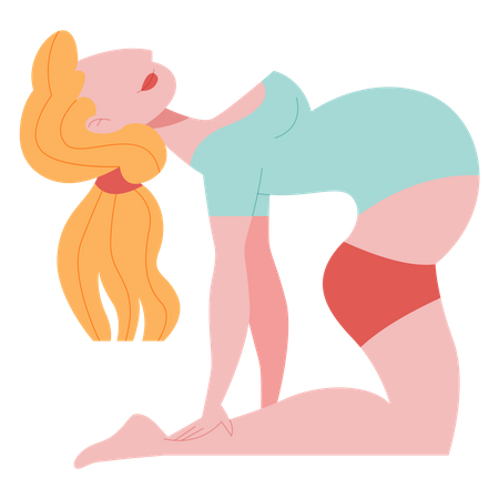 Pregnant woman doing exercise  Illustration