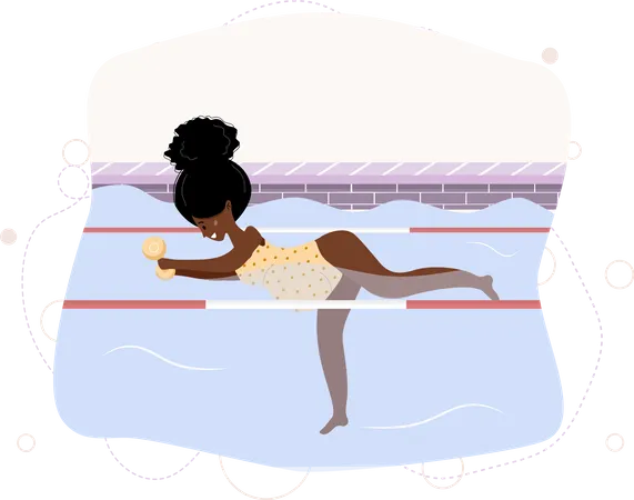 Pregnant woman doing exercise in swimming pool Illustration