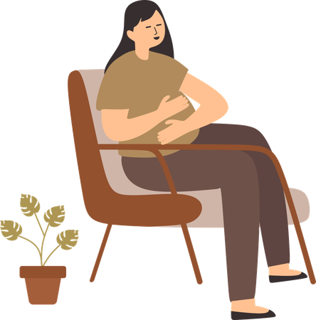 Pregnant woman doing fetal movement  Illustration