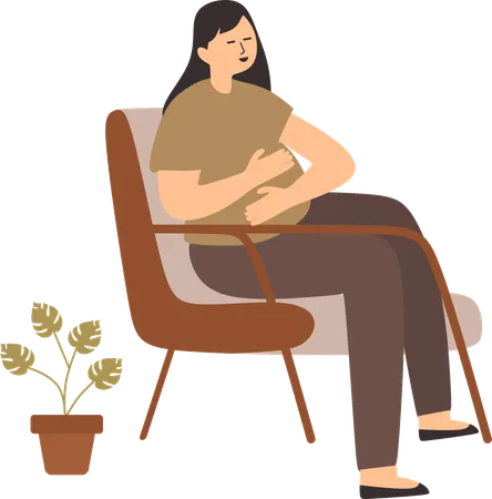 Pregnant woman doing fetal movement  Illustration