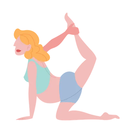 Pregnant woman doing gym exercise Illustration