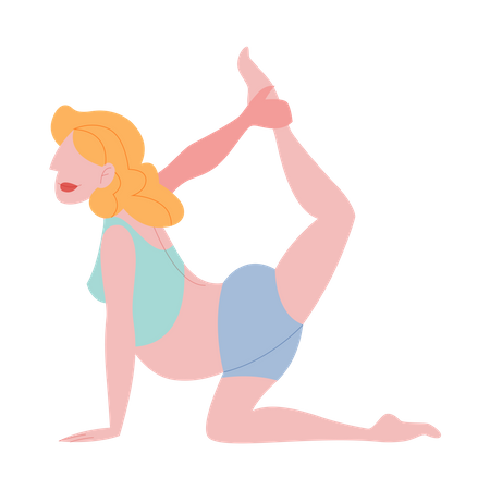Pregnant woman doing gym exercise  Illustration