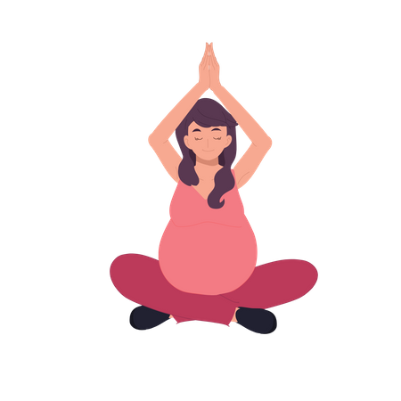 Pregnant Woman doing Meditation  Illustration