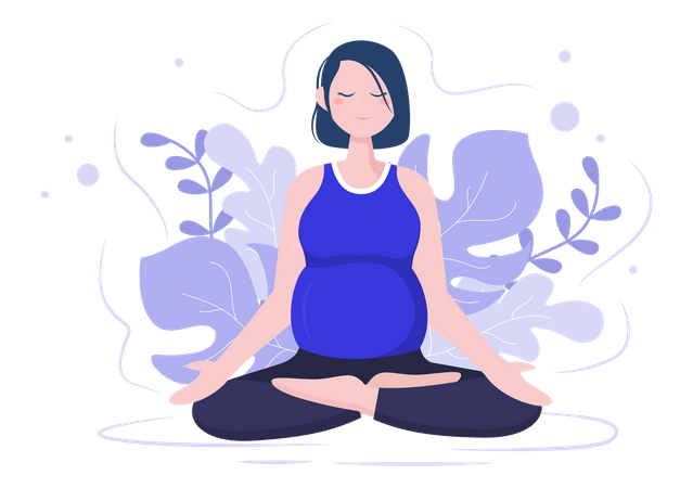 Pregnant Woman Doing meditation  Illustration