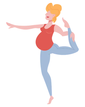 Pregnant woman doing workout Illustration