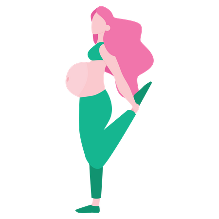 Pregnant woman doing workout  Illustration