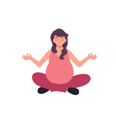 Pregnant Woman doing Yoga  Illustration