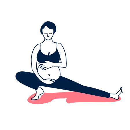 Pregnant Woman doing Yoga exercise Illustration