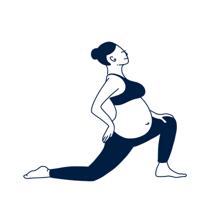 Pregnant Woman doing Yoga exercise  Illustration