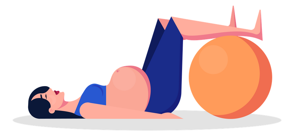 Pregnant woman doing yoga  Illustration