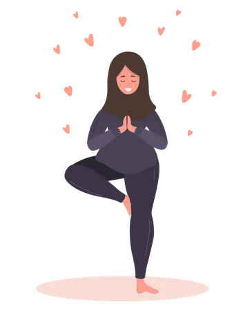 Pregnant Woman doing yoga  Illustration