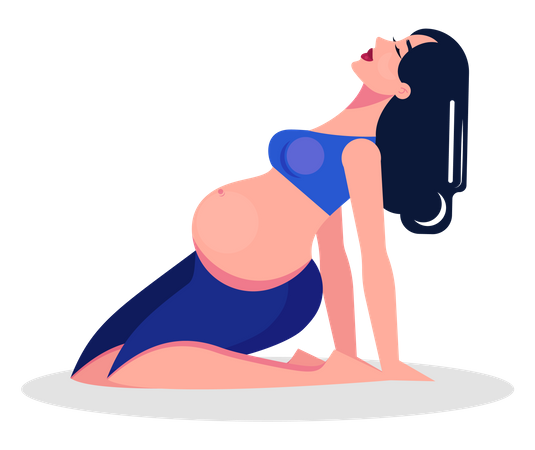 Pregnant woman doing yoga  Illustration