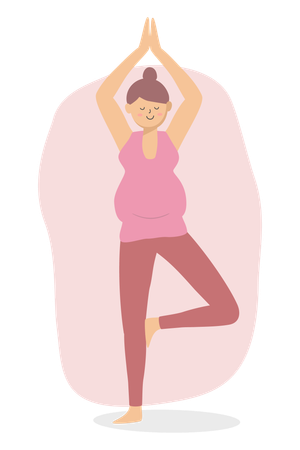 Pregnant woman doing yoga  Illustration