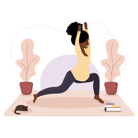 Pregnant woman doing yoga  Illustration